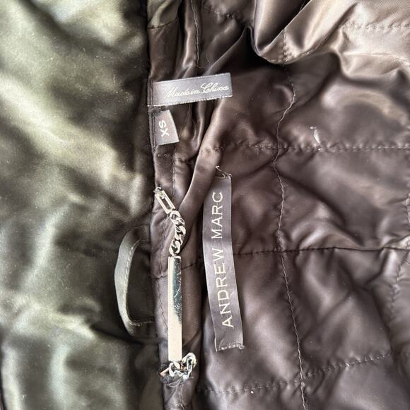 Vtg Andrew Marc Y2K Fur-Trim Parka Utility Jacket Women’s Olive XS - Picture 10 of 12